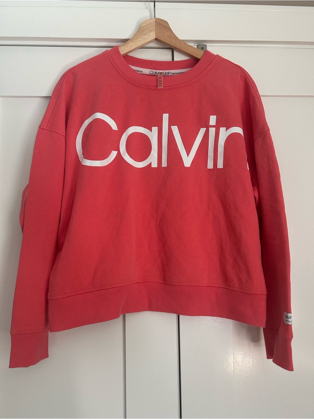 Calvin Klein Coral Logo Crewneck Sweatshirt - Women's